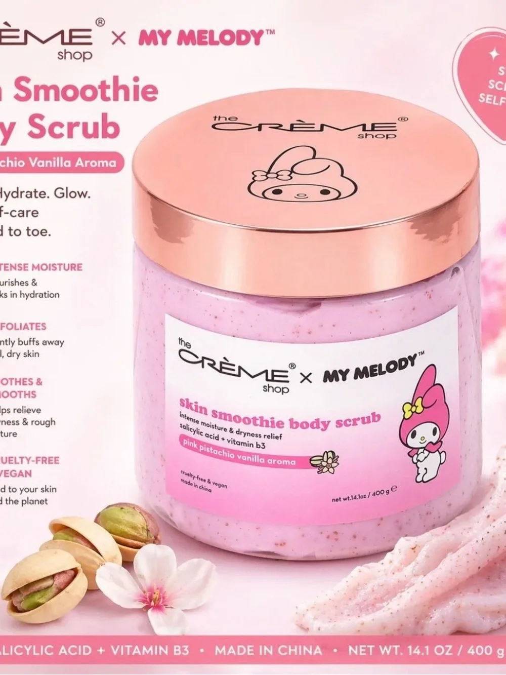The Crème Shop x My Melody skin smoothie body scrub